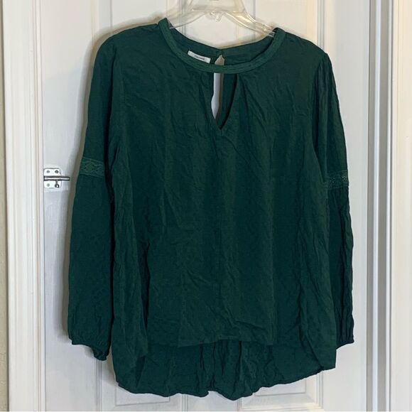 Maurices  Green Long Sleeve Blouse Size Large - Picture 3 of 11